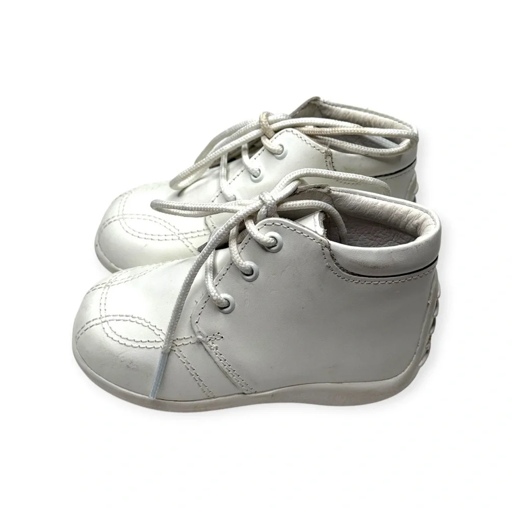 Andanenes ❤︎︎ A5049 Lace-Up Walking Shoe Bootie ❤︎︎White ❤︎︎ 7 Baby Boy Girl ❤︎︎